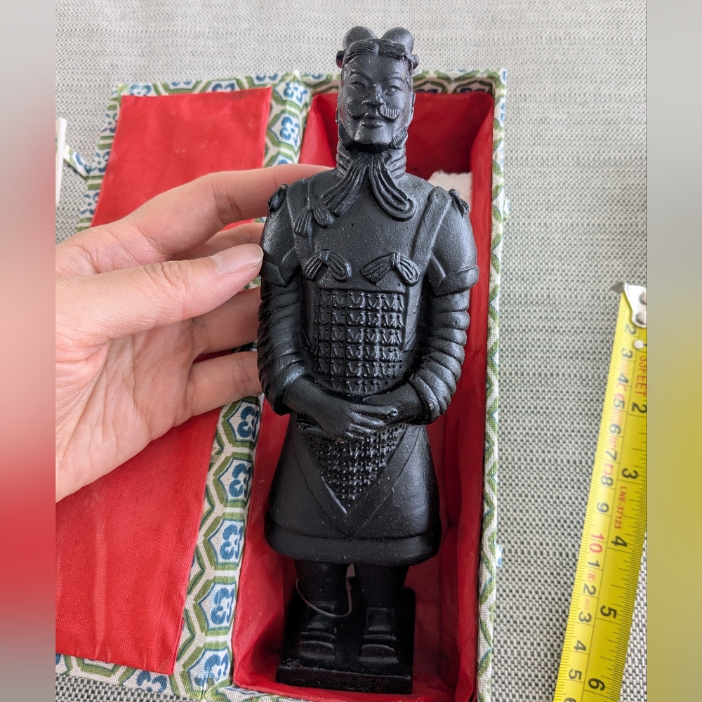Black Terracotta Warrior Figurine